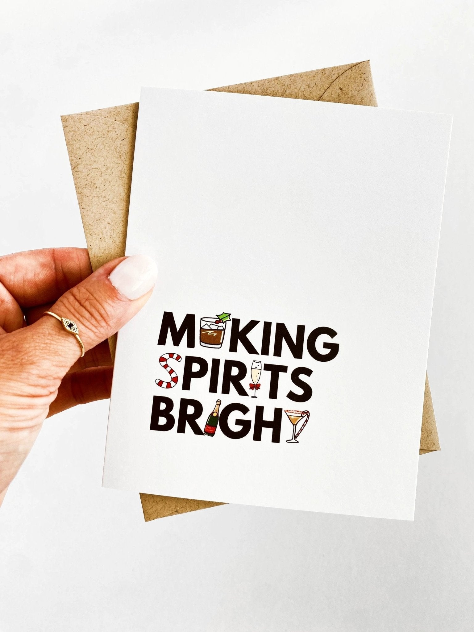 Making Spirits Bright Card Holiday Card Funny Christmas Card Funny Holiday Card by Five Dot Post