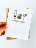 Making Spirits Bright Holiday Card, Funny Christmas/Holiday Card, Cocktails Card by Five Dot Post