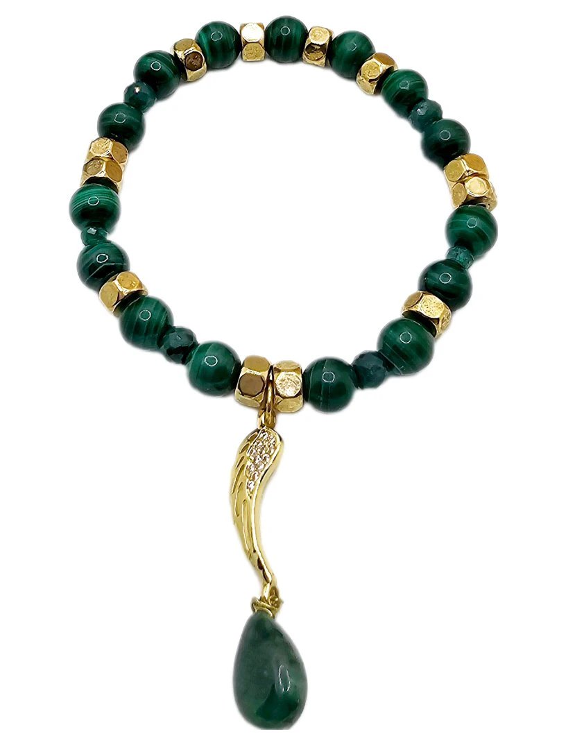 Malachite and Emerald Bracelet by L.Signature Collection by L.Styles