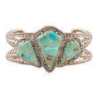 Maltese Blue Turquoise Golden Cuff Bracelet Bracelets La Vie Bien Maltese Blue Turquoise Golden Cuff Bracelet