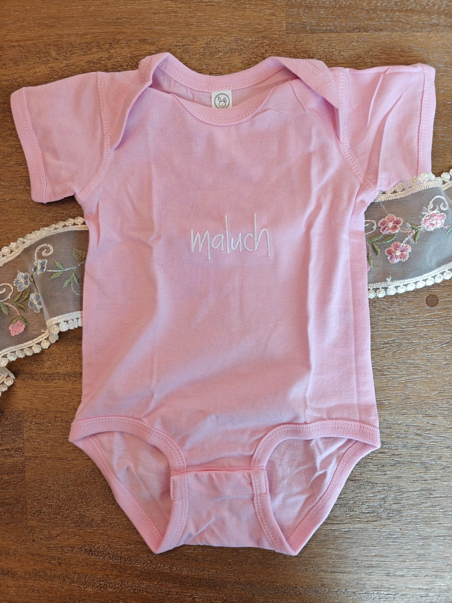 Maluch (little one) Polish embroidered Baby jersey bodysuit, baby shower gift idea Baby bodysuit La Vie Bien Maluch (little one) Polish embroidered Baby jersey bodysuit, baby shower gift idea