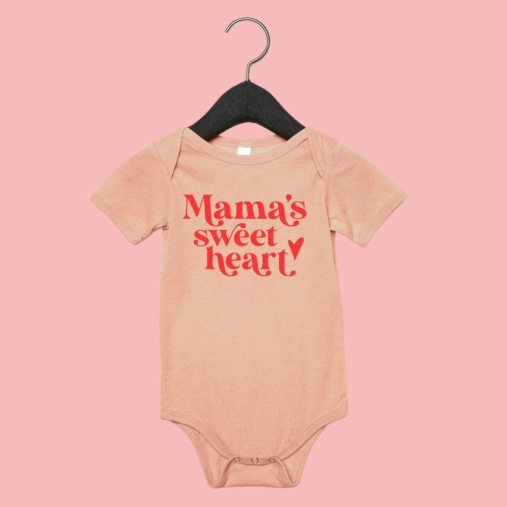 Mama and Mama's Sweet Heart t-shirt and baby bodysuit Set, Valentine's Day collection by Benny and Ray Apparel