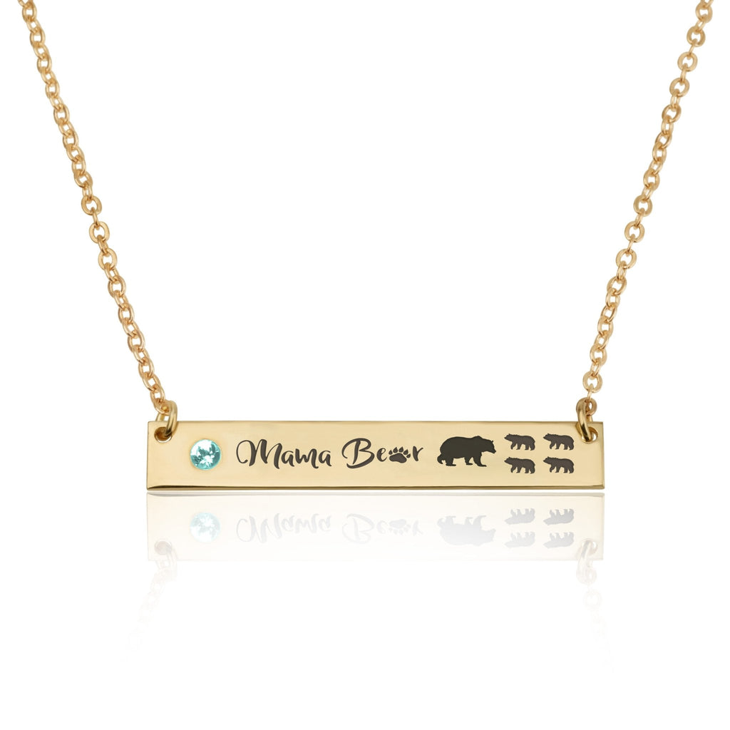 Mama Bear Necklace With Swarovski Birthstone La Vie Bien Mama Bear Necklace With Swarovski Birthstone
