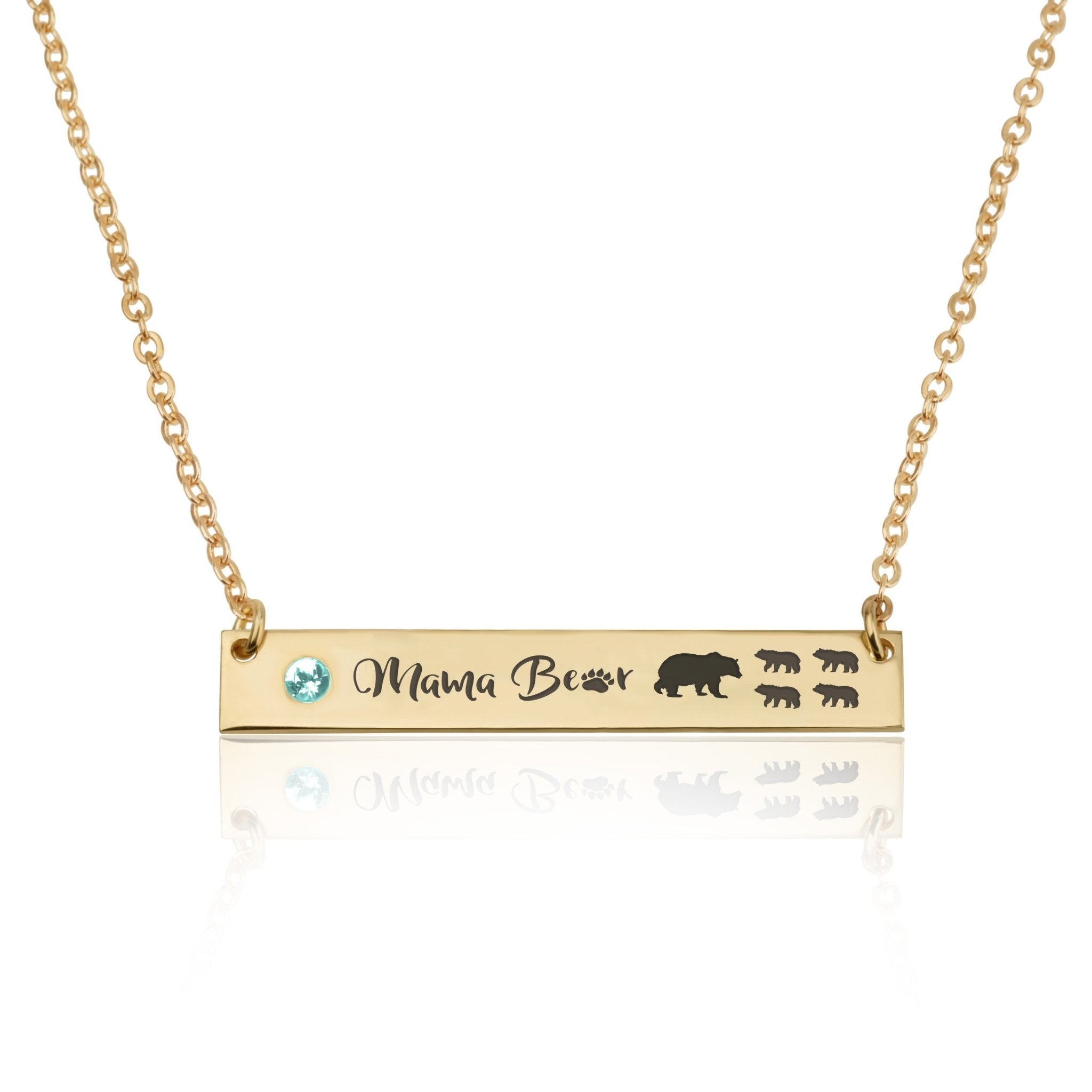 Mama Bear Necklace With Swarovski Birthstone La Vie Bien Mama Bear Necklace With Swarovski Birthstone