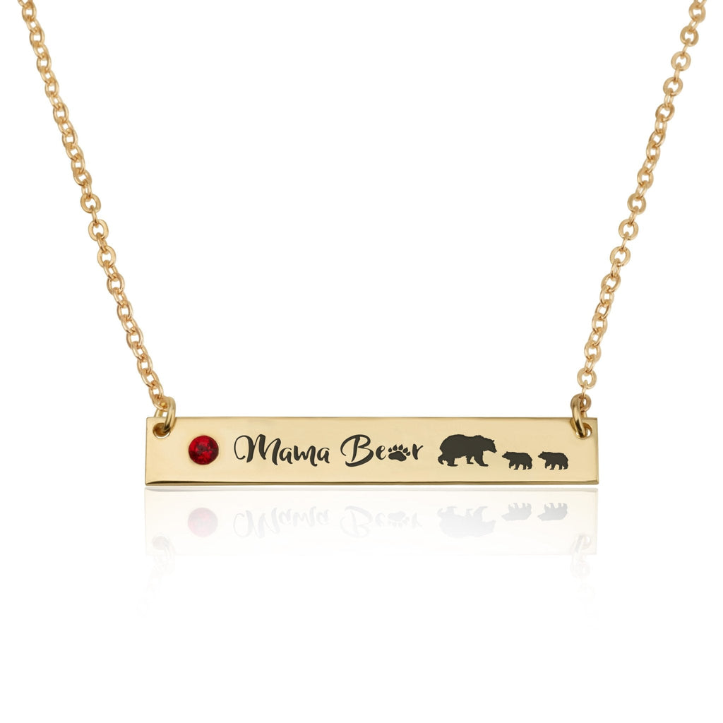 Mama Bear Necklace With Swarovski Birthstone La Vie Bien Mama Bear Necklace With Swarovski Birthstone
