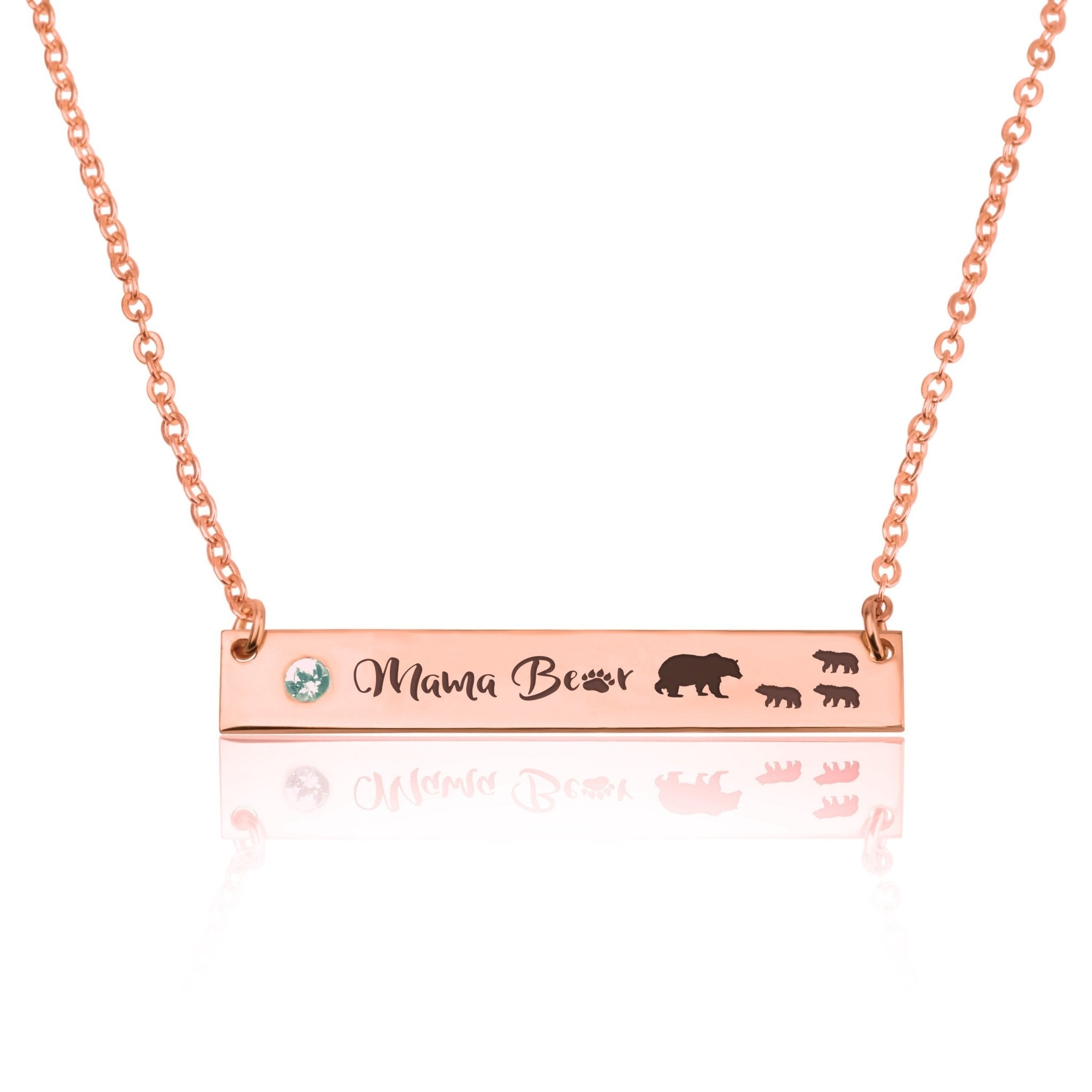 Mama Bear Necklace With Swarovski Birthstone La Vie Bien Mama Bear Necklace With Swarovski Birthstone