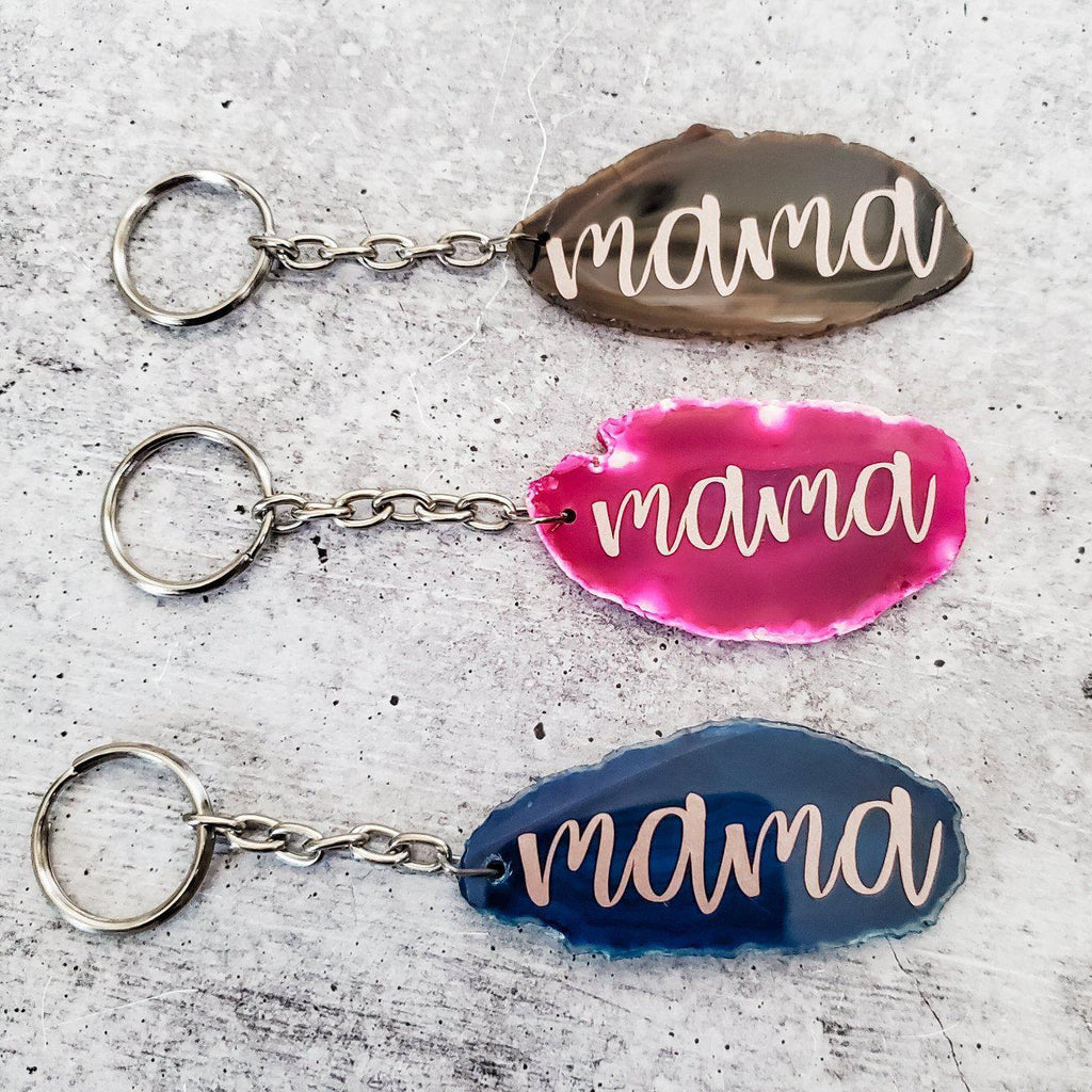 Mama Crystal Agate Keychain Key Chain La Vie Bien Mama Crystal Agate Keychain