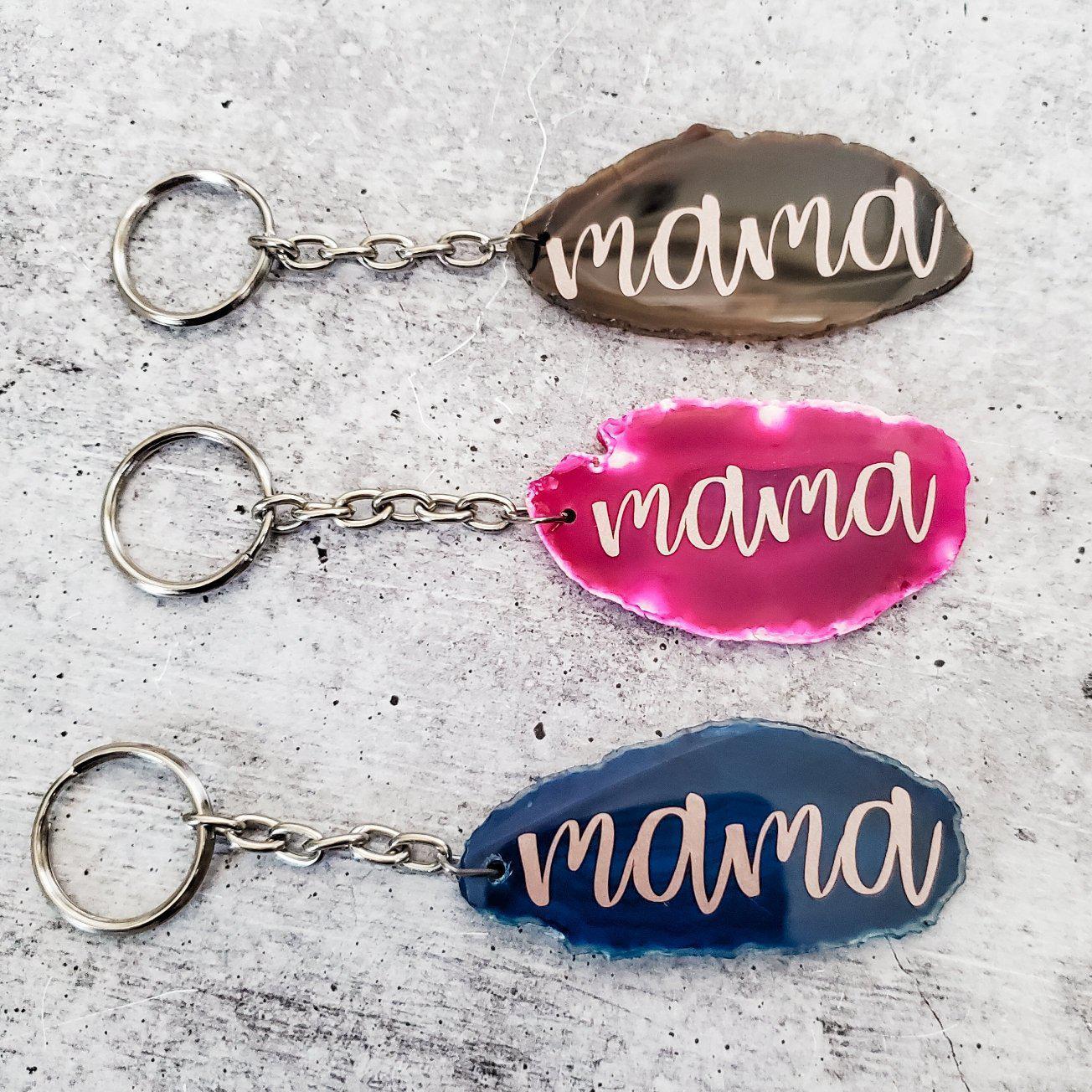 Mama Crystal Agate Keychain Key Chain La Vie Bien Mama Crystal Agate Keychain