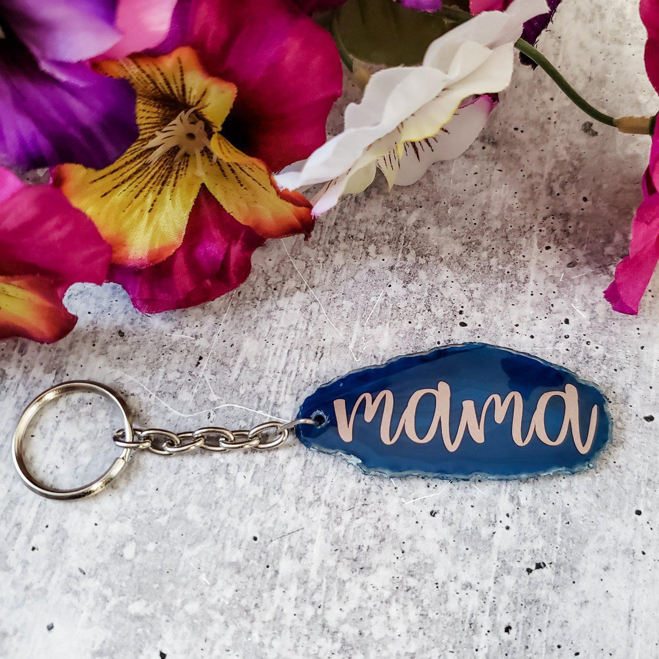 Mama Crystal Agate Keychain Key Chain La Vie Bien Mama Crystal Agate Keychain