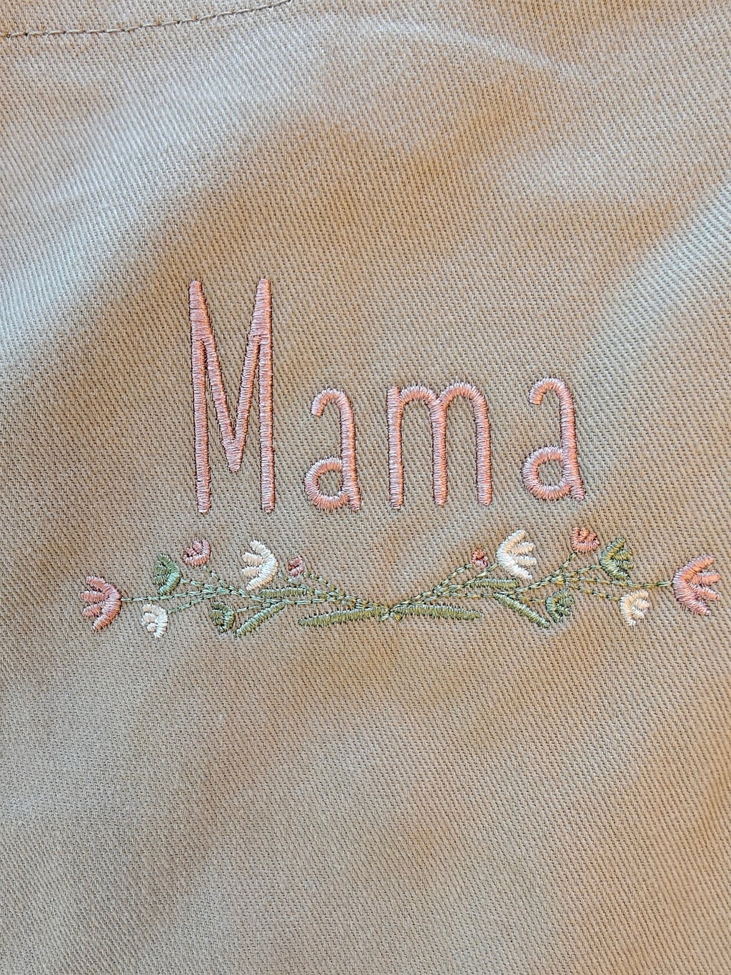 Mama embroidered floral Organic cotton kitchen apron, for mother's Day or birthdays Apron La Vie Bien Mama embroidered floral Organic cotton kitchen apron, for mother's Day or birthdays
