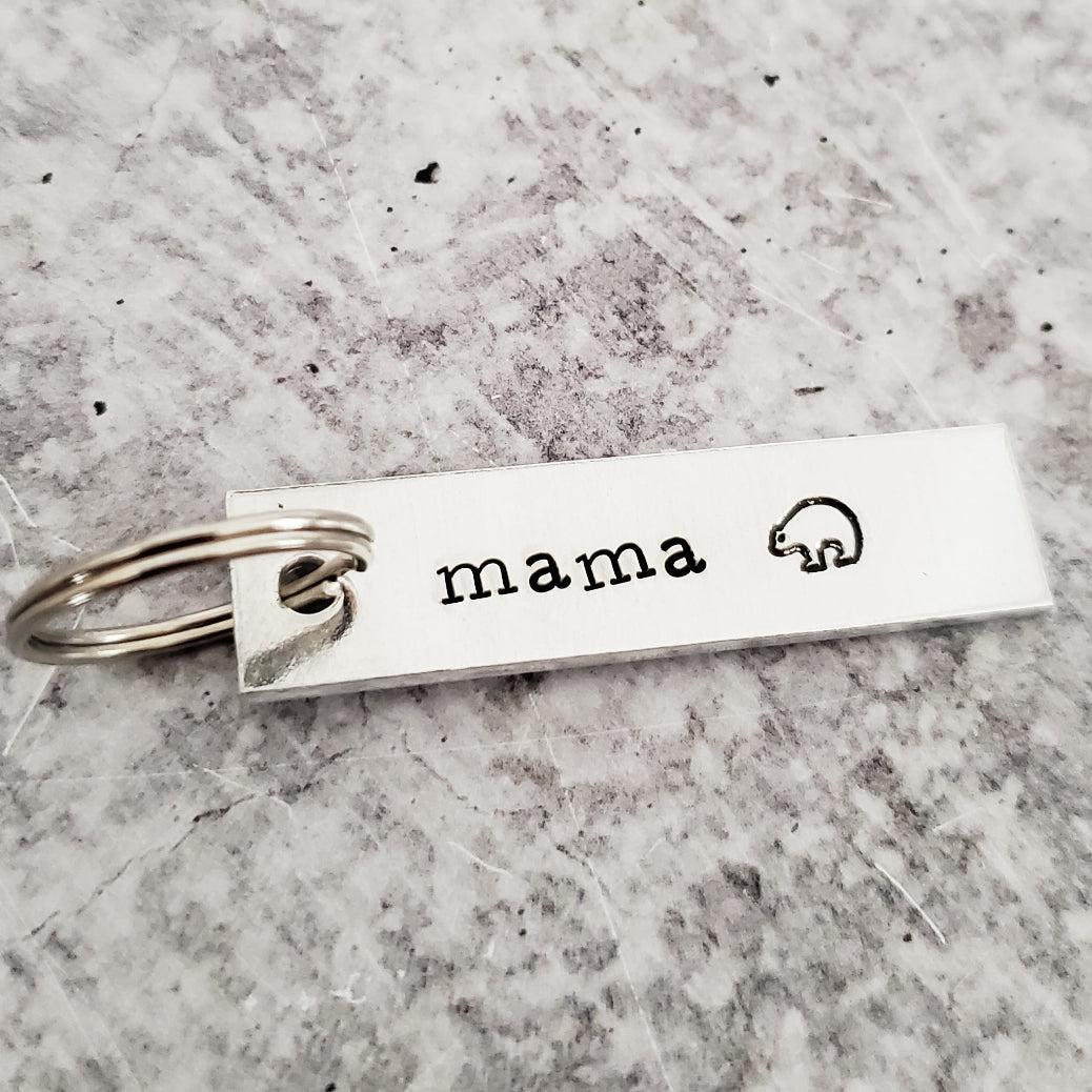 MAMA with Bear Emoji Bar Keychain Key Chain La Vie Bien MAMA with Bear Emoji Bar Keychain