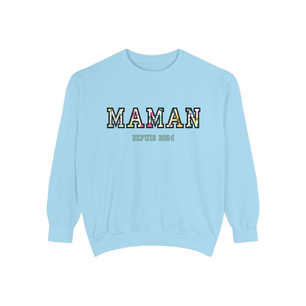 Maman Depuis (year) custom sweatshirt Sweatshirt La Vie Bien Maman Depuis (year) custom sweatshirt