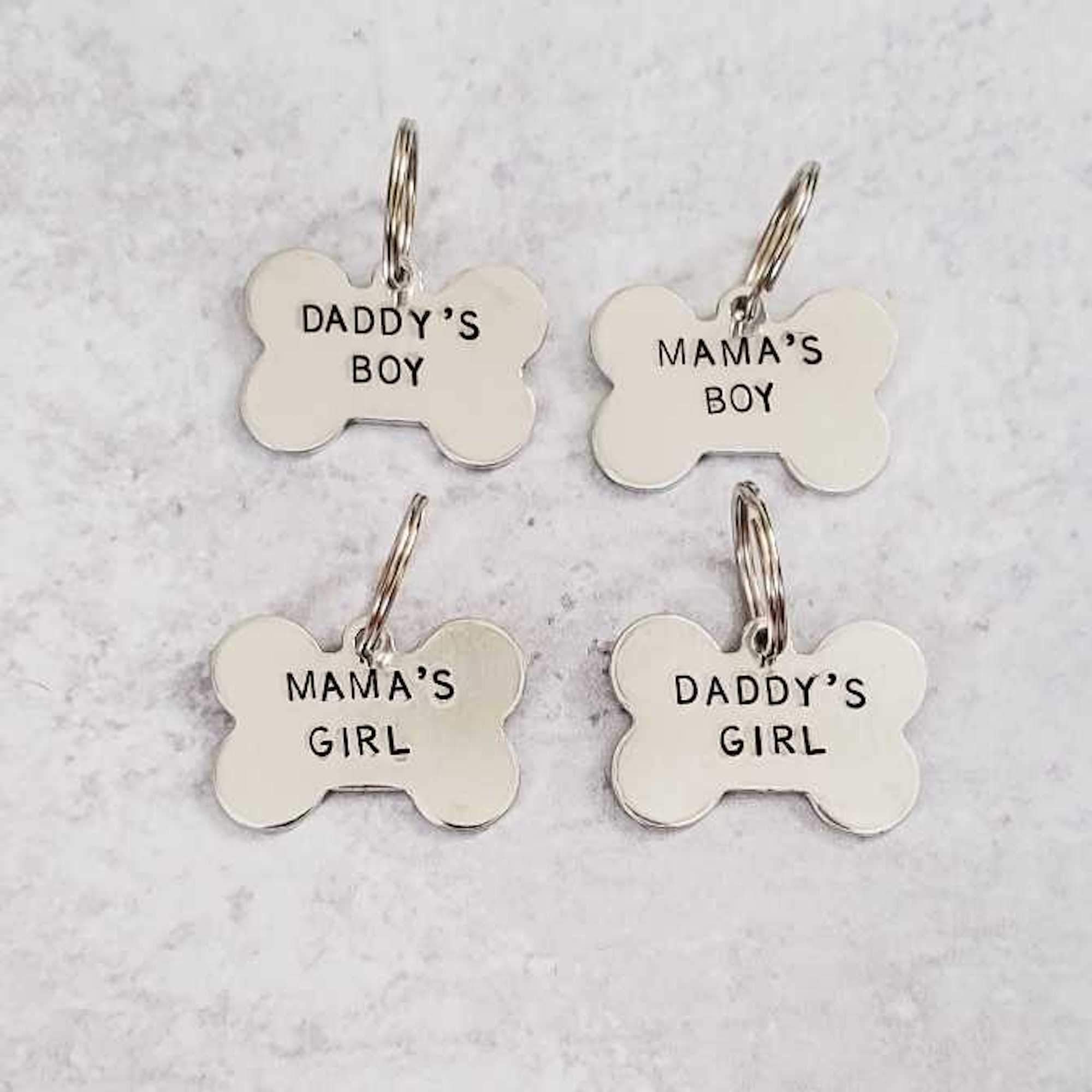 MAMA'S BOY / DADDY'S GIRL Bone - Shaped Pet Tag Pet Tags La Vie Bien MAMA'S BOY / DADDY'S GIRL Bone - Shaped Pet Tag