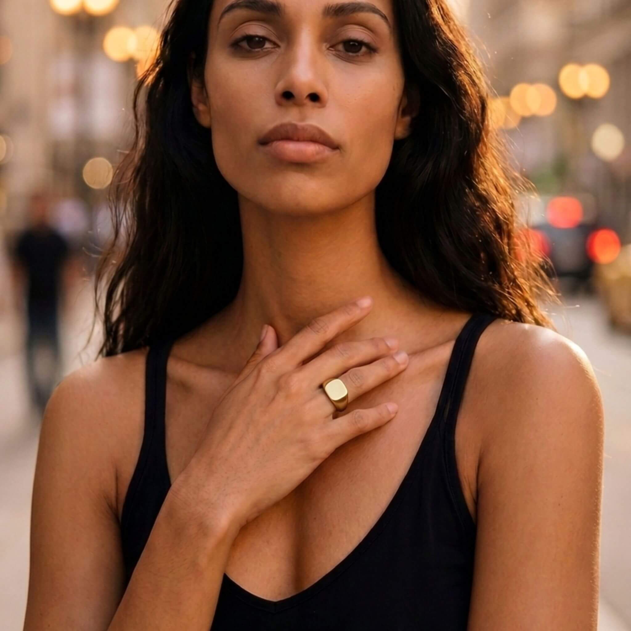 Mamba Square Shaped Signet Ring for Men and Women Rings La Vie Bien Mamba Square Shaped Signet Ring for Men and Women