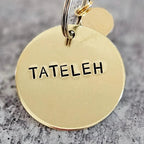 Mameleh or Tateleh Hand Stamped Brass Keychain by Salt Sparkle Shalom