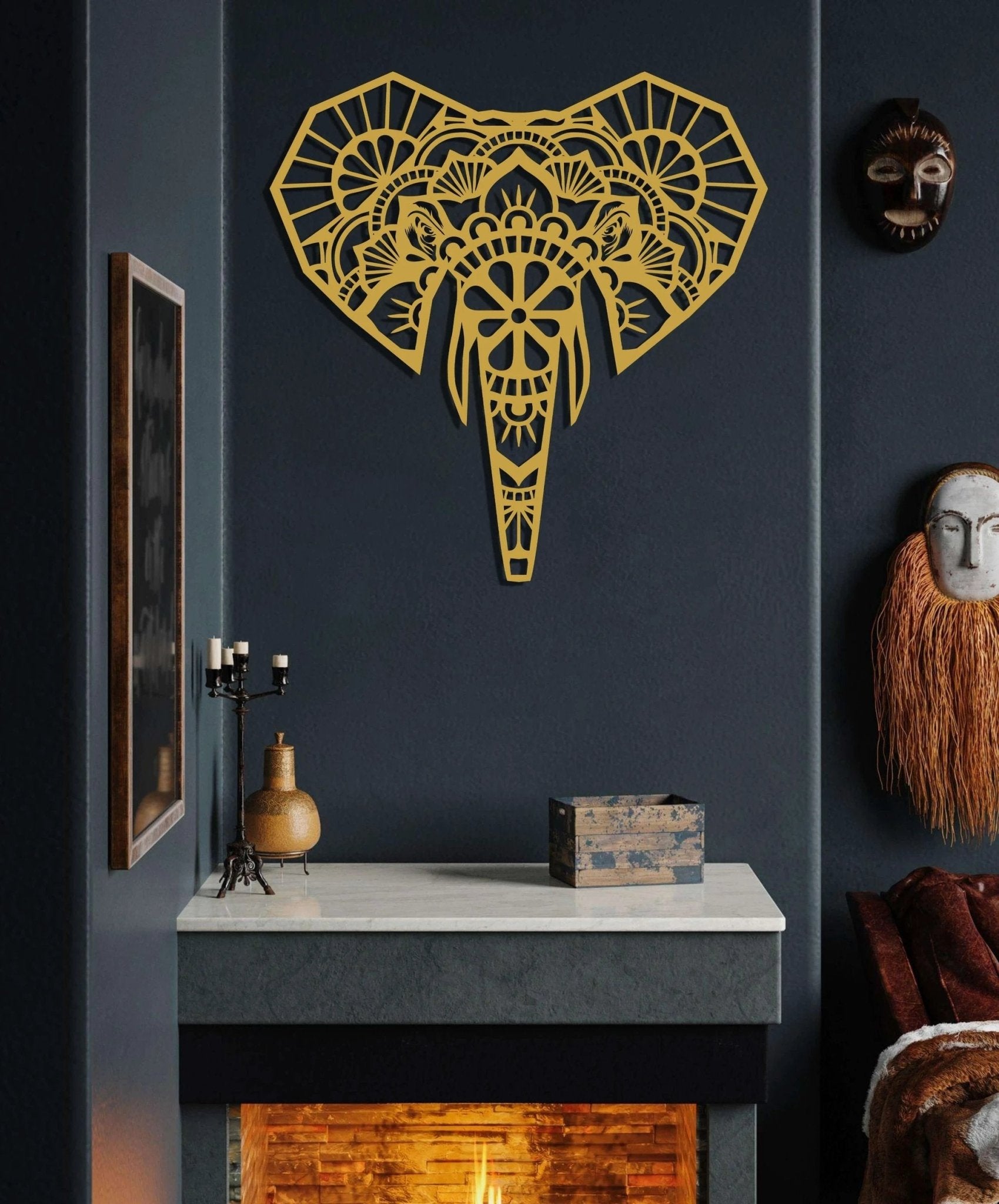 Mandala Elephant Metal Wall Art by Dekadron