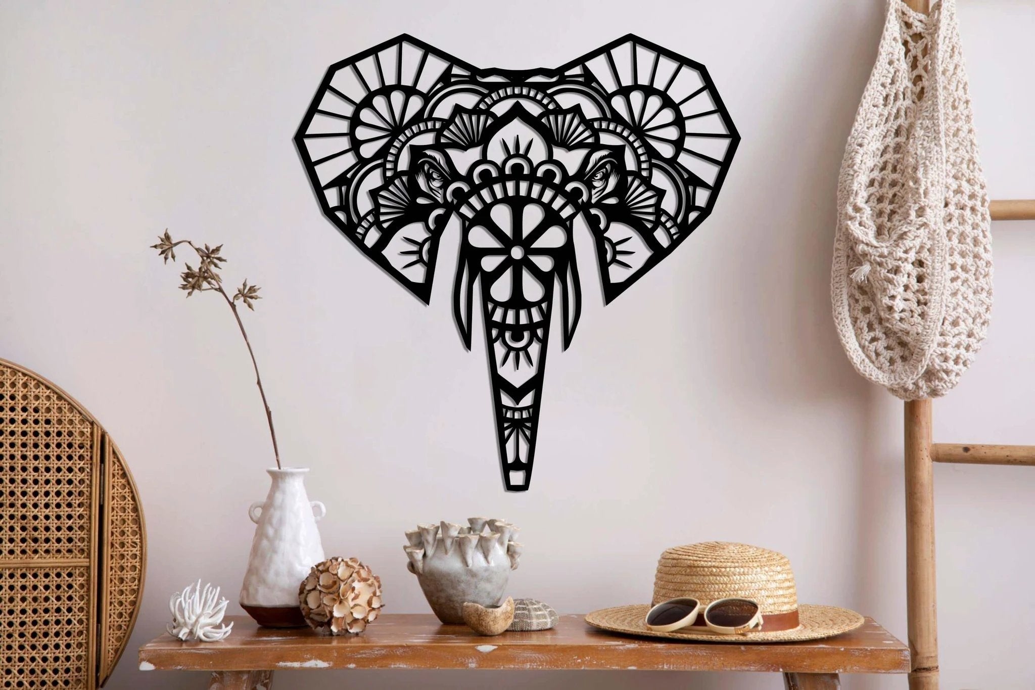 Mandala Elephant Metal Wall Art by Dekadron