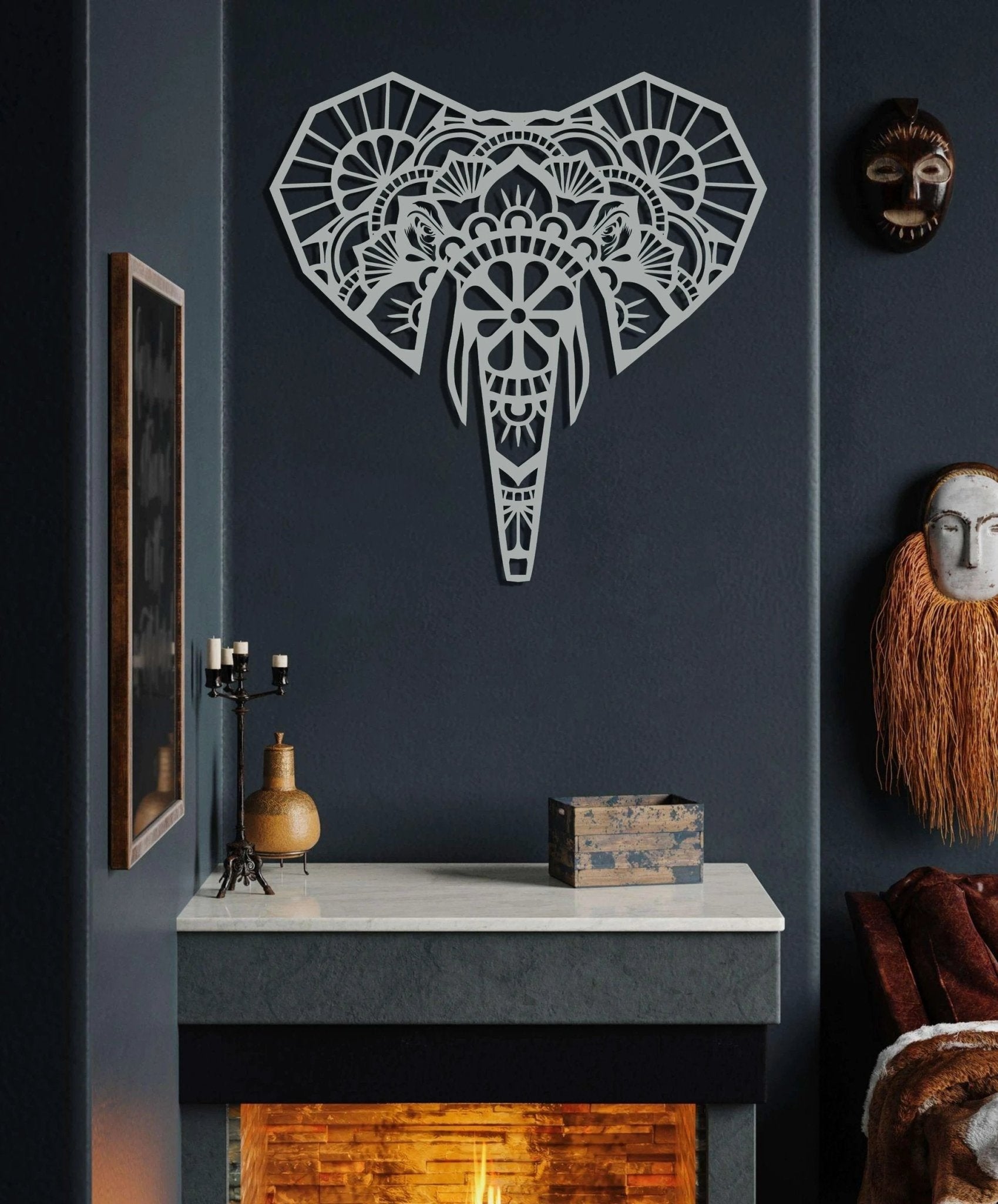 Mandala Elephant Metal Wall Art by Dekadron