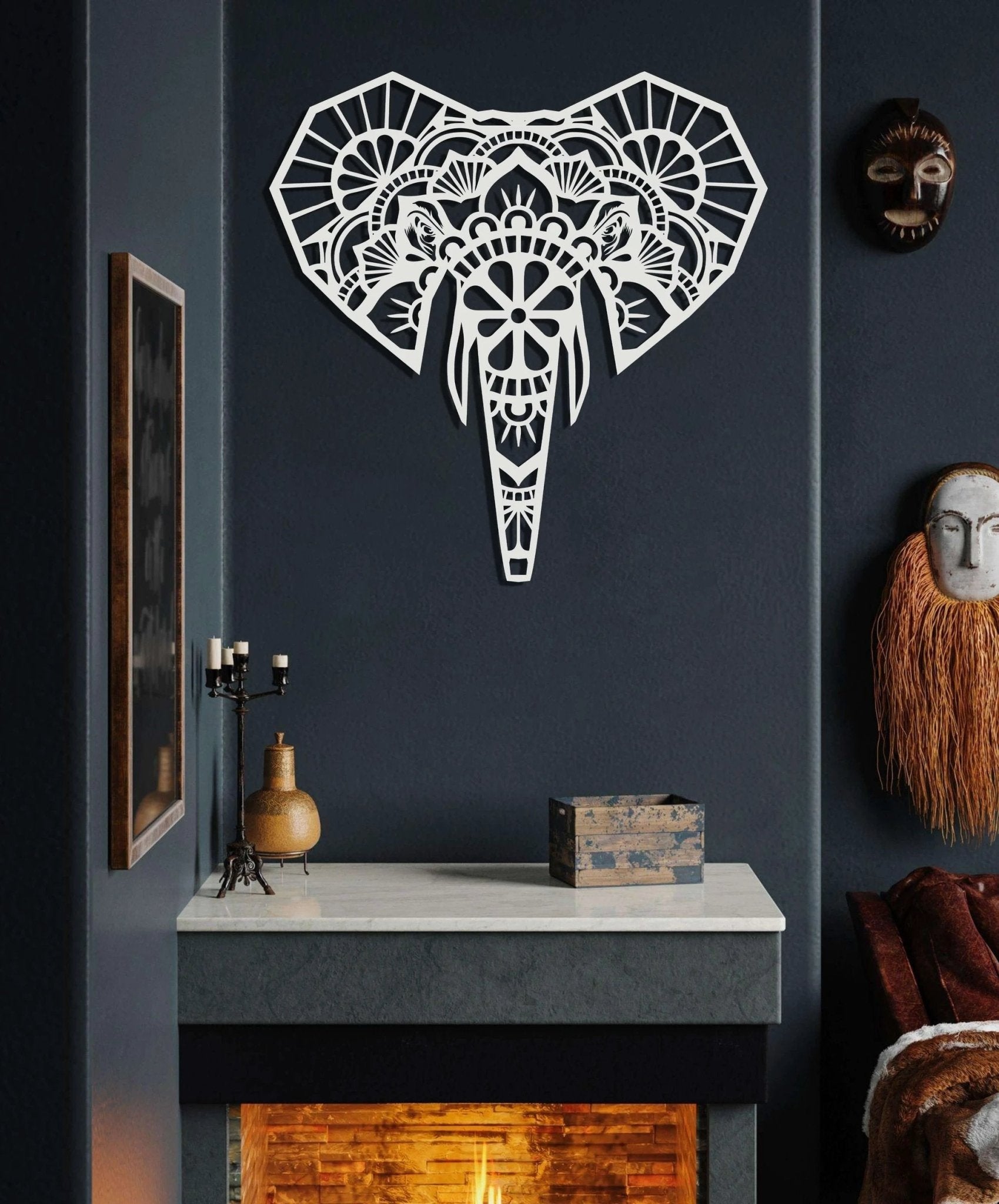 Mandala Elephant Metal Wall Art by Dekadron
