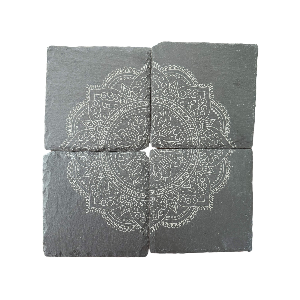 Mandala Slate Coasters| Modern Indian Inspired Tabletop Decor La Vie Bien Mandala Slate Coasters| Modern Indian Inspired Tabletop Decor