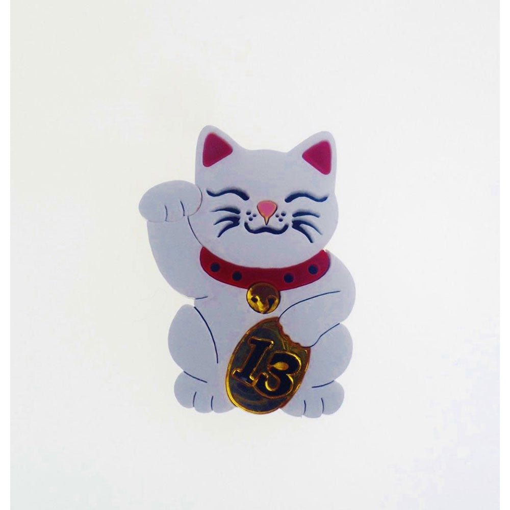 Maneki Neko Lucky Cat Brooch by Cherryloco Jewellery Brooches La Vie Bien Maneki Neko Lucky Cat Brooch by Cherryloco Jewellery