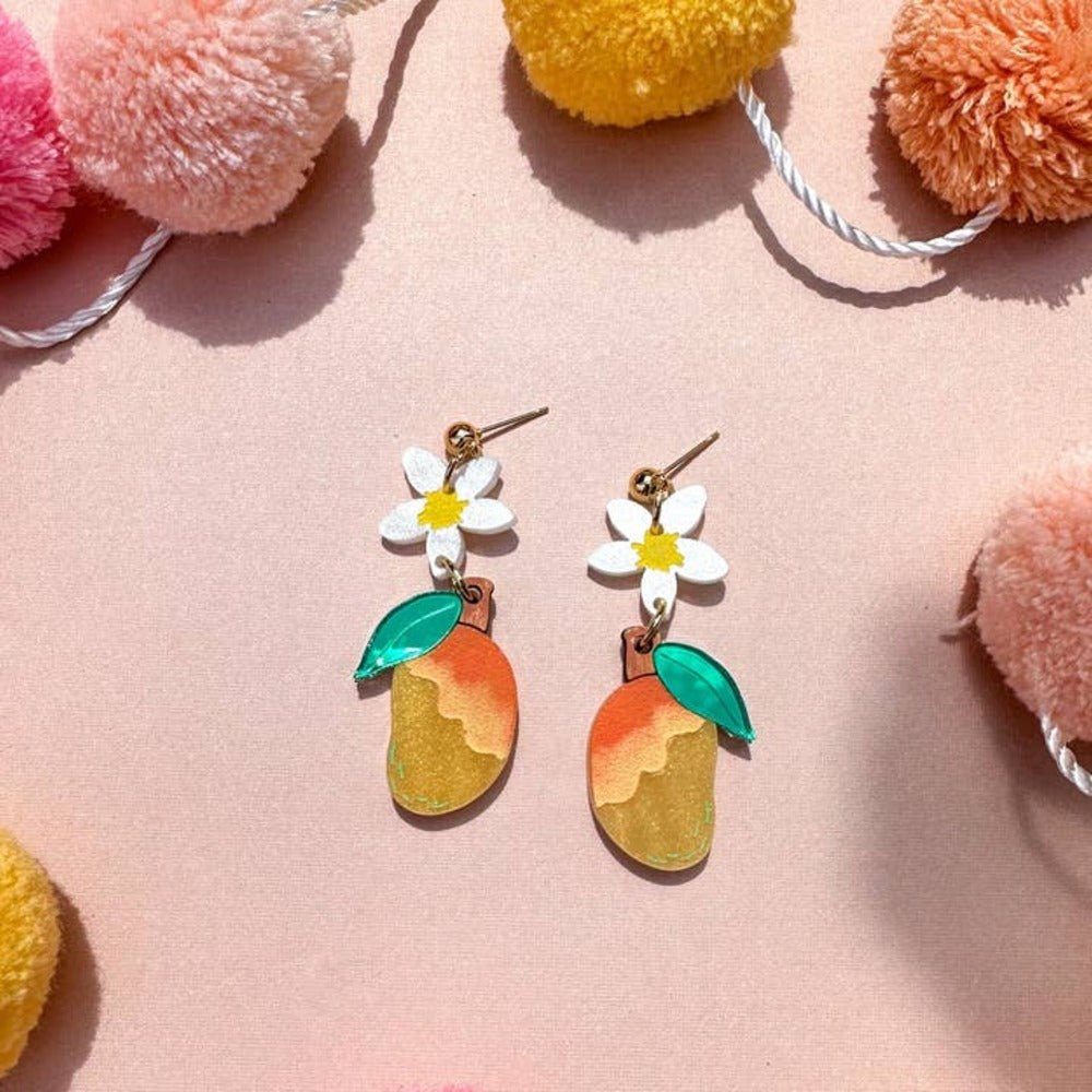 Mango Dangle Acrylic Earrings Earrings and Accessories La Vie Bien Mango Dangle Acrylic Earrings