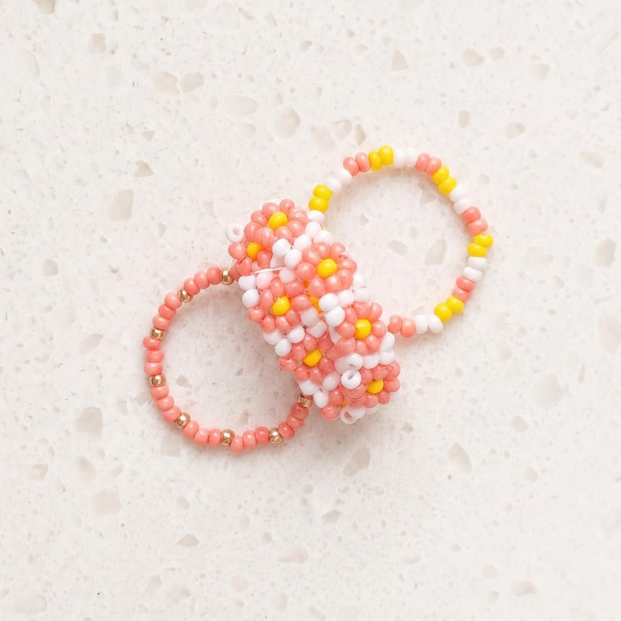 Mango Seed Bead Rings - Set of 3 Jewelry La Vie Bien Mango Seed Bead Rings - Set of 3