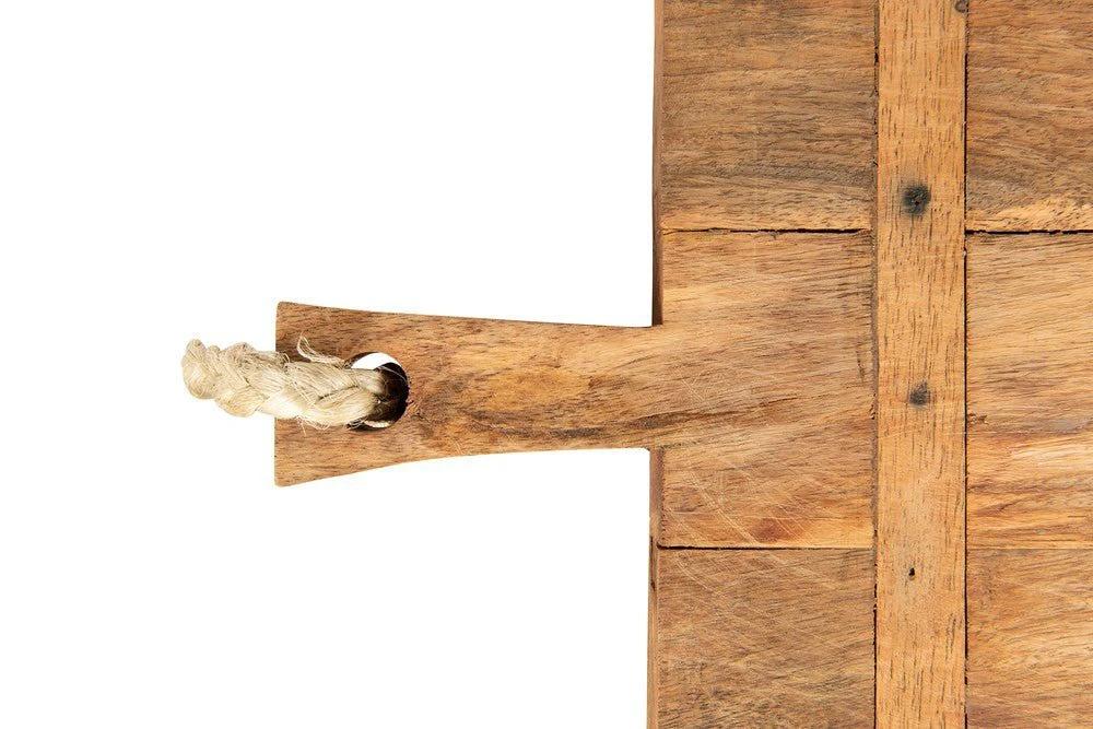 Mango Wood Appetizer Tray with Rope Handle by White Cliff Studio