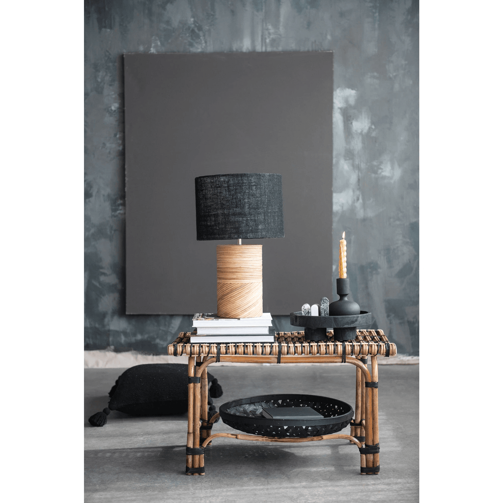Mango Wood Taper Candle Holder, Black by White Cliff Studio
