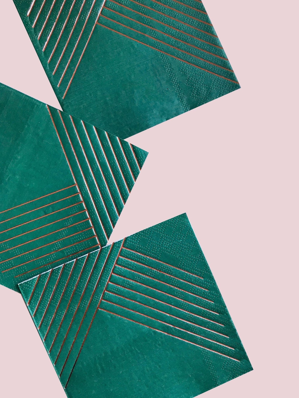 Manhattan - Dark Green Striped Cocktail Paper Napkins by Harlow & Grey