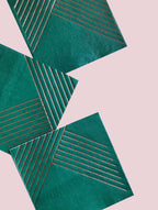 Manhattan - Dark Green Striped Cocktail Paper Napkins by Harlow & Grey