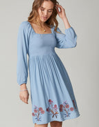 Mara Smocked Dress - Oyster Factory Embroidery