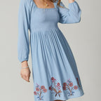 Mara Smocked Dress - Oyster Factory Embroidery