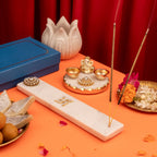 Marble Agarbatti Stand with Ganesha Platter La Vie Bien Marble Agarbatti Stand with Ganesha Platter