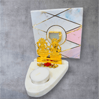 Marble T-Light Holder with Metal Laxmi Ganesh in Luxurious Gift Box La Vie Bien Marble T-Light Holder with Metal Laxmi Ganesh in Luxurious Gift Box