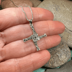Marcasite Irish Saint Brigid's Cross Necklace Pendant La Vie Bien Marcasite Irish Saint Brigid's Cross Necklace