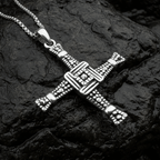Marcasite Irish Saint Brigid's Cross Necklace Pendant La Vie Bien Marcasite Irish Saint Brigid's Cross Necklace