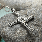 Marcasite Irish Saint Brigid's Cross Necklace Pendant La Vie Bien Marcasite Irish Saint Brigid's Cross Necklace