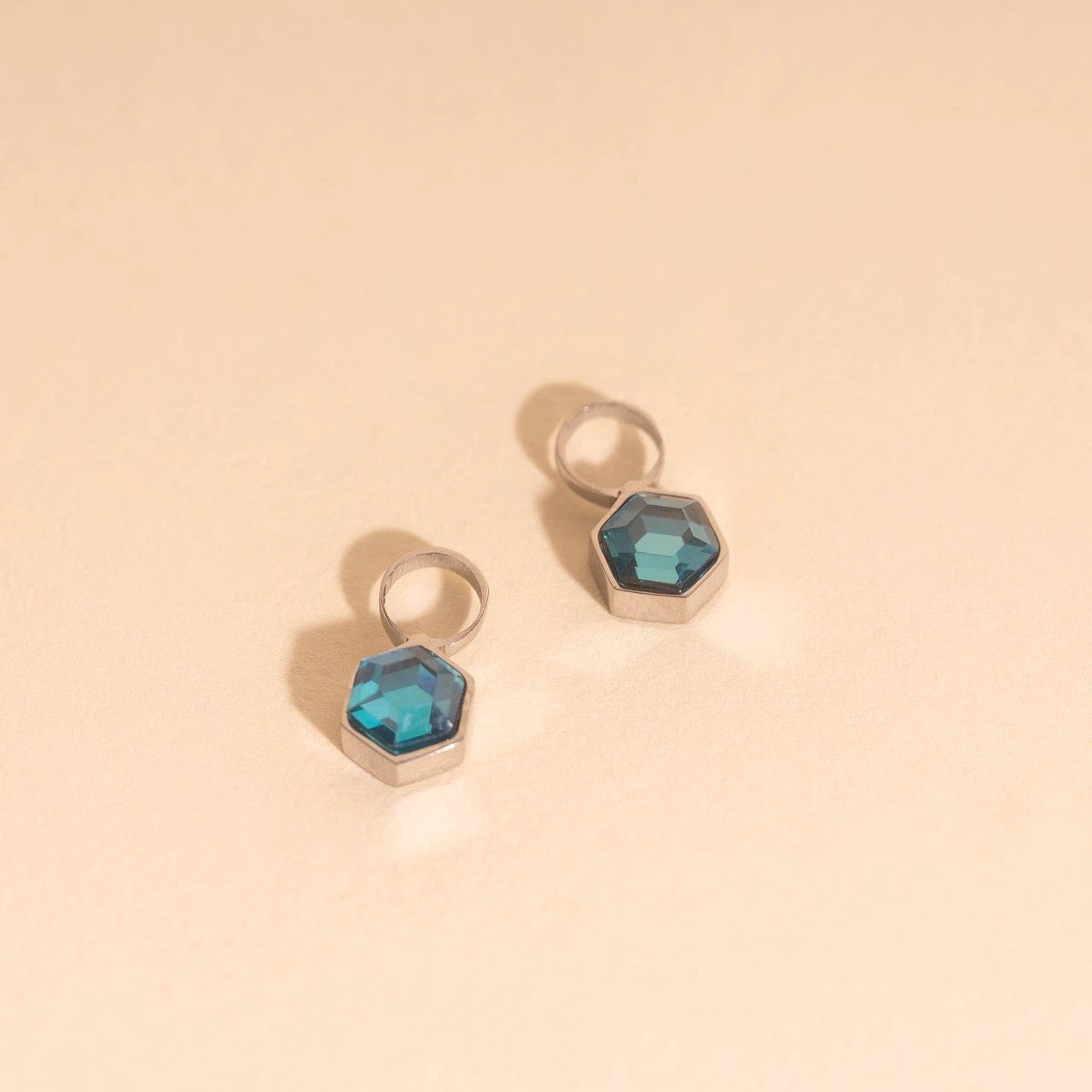 March Birthstone Huggie Hoop Charms by Oh Clementine