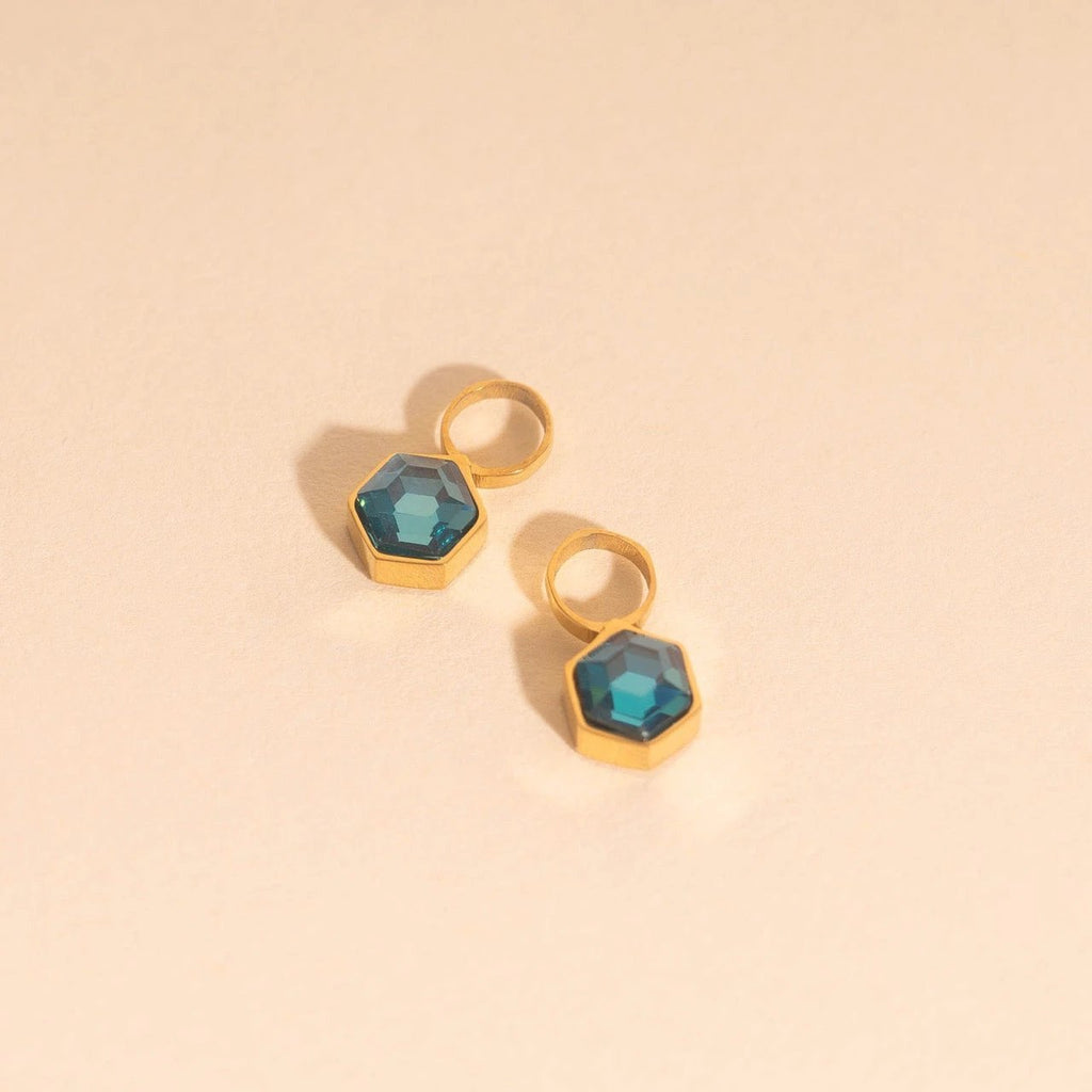March Birthstone Huggie Hoop Charms by Oh Clementine