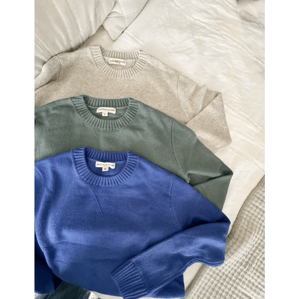 Margo Crew Neck Sweater in Royal Blue by Polished Prints