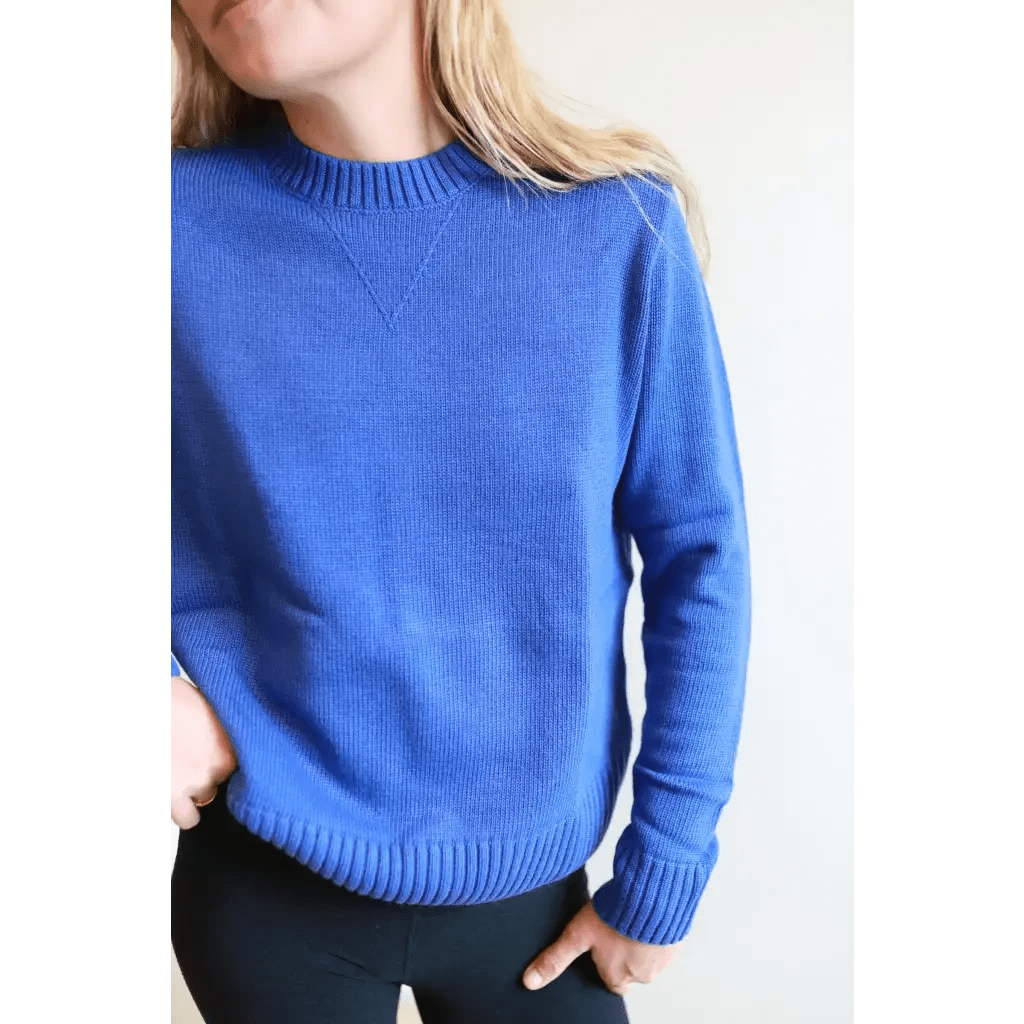 Margo Crew Neck Sweater in Royal Blue by Polished Prints
