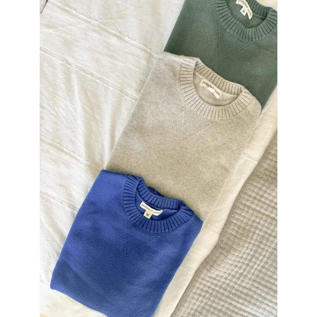 Margo Crew Neck Sweater in Royal Blue by Polished Prints