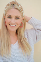 Margo Scallop Hoop Earrings - Mauve