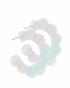 Margo Scallop Hoop Earrings - Purple Stripes