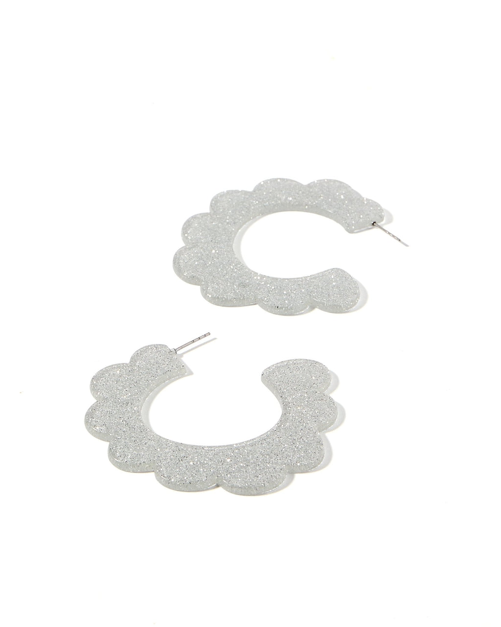 Margo Scallop Hoop Earrings - Purple Stripes