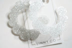 Margo Scallop Hoop Earrings - Silver Glitter