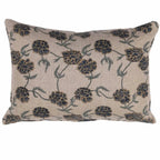 Maria Linen Floral Throw Pillow Cover, Indigo by White Cliff Studio
