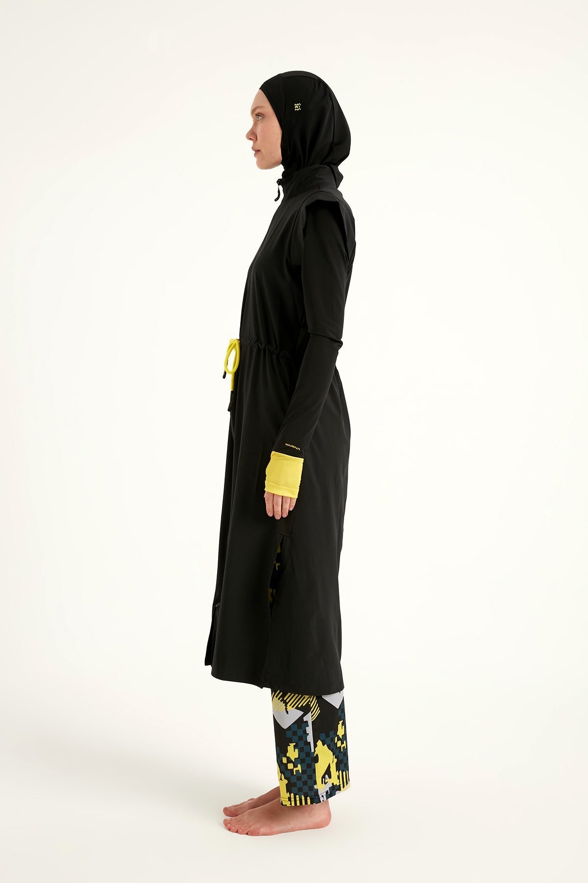 Marina Black Full Coverage Islamic Swimwear Burkini Set M2501-1 Covered Burkini Swimwear La Vie Bien Marina Black Full Coverage Islamic Swimwear Burkini Set M2501-1
