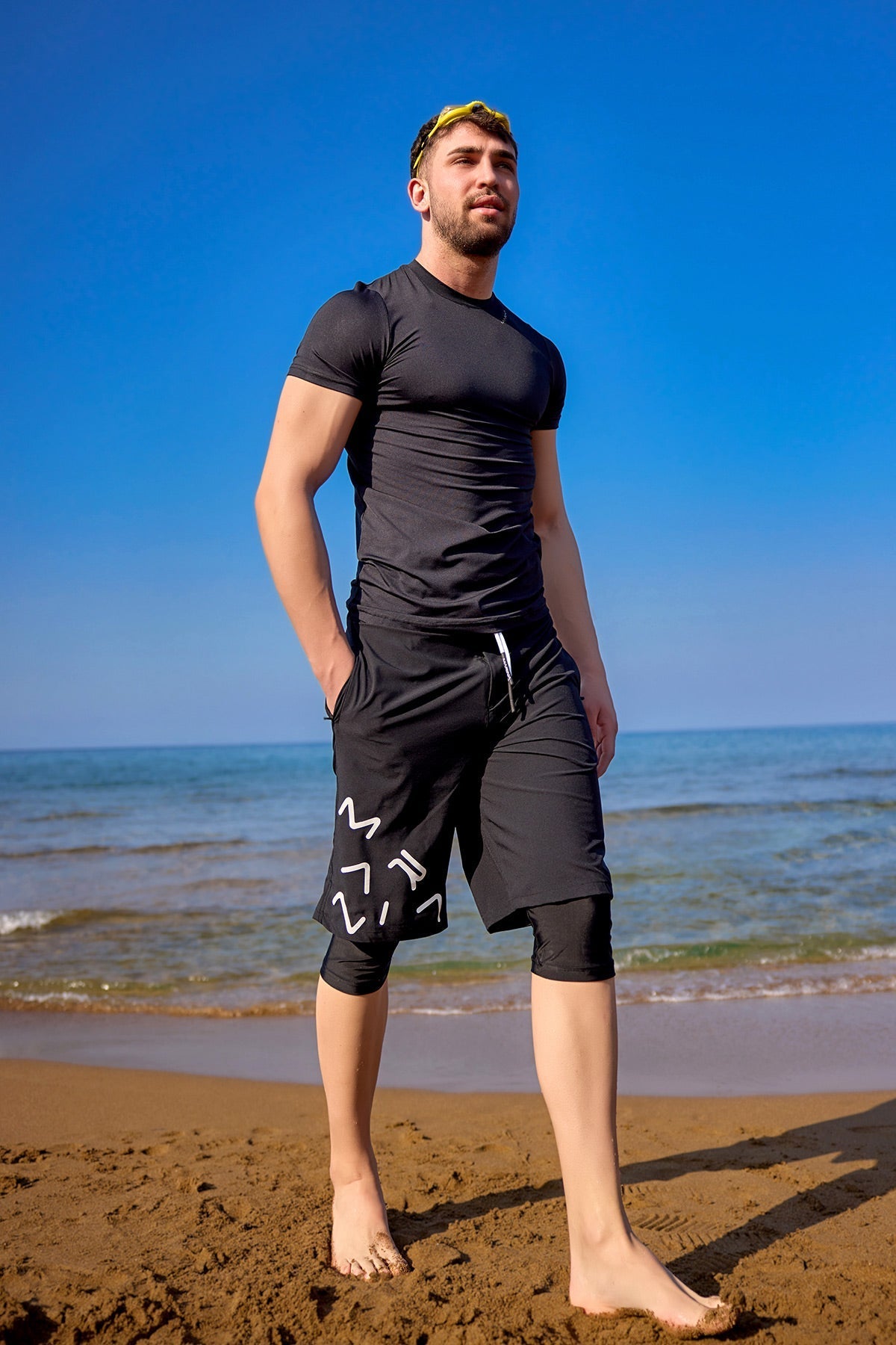Marina Black Modest Men’s Swim Shorts - S2503-1 Erkek Şort La Vie Bien Marina Black Modest Men’s Swim Shorts - S2503-1